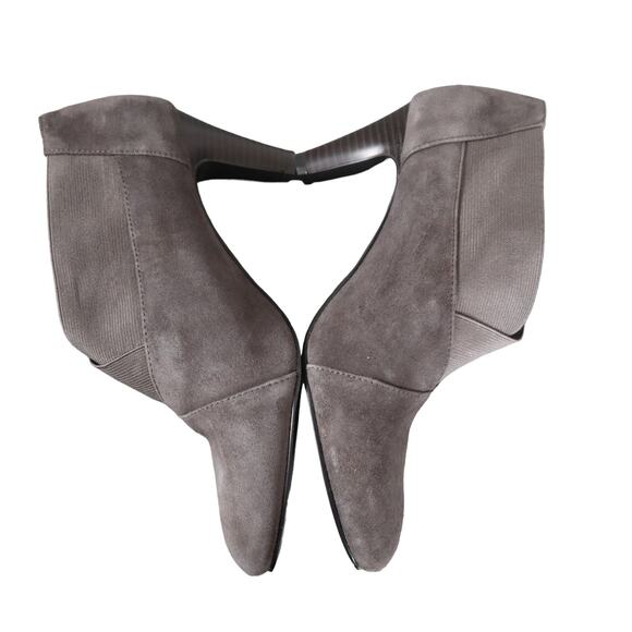 Bandolino Womens Heeled Ankle Booties Gray Suede Size 8.5 Elastic Slip On Career - Picture 6 of 11